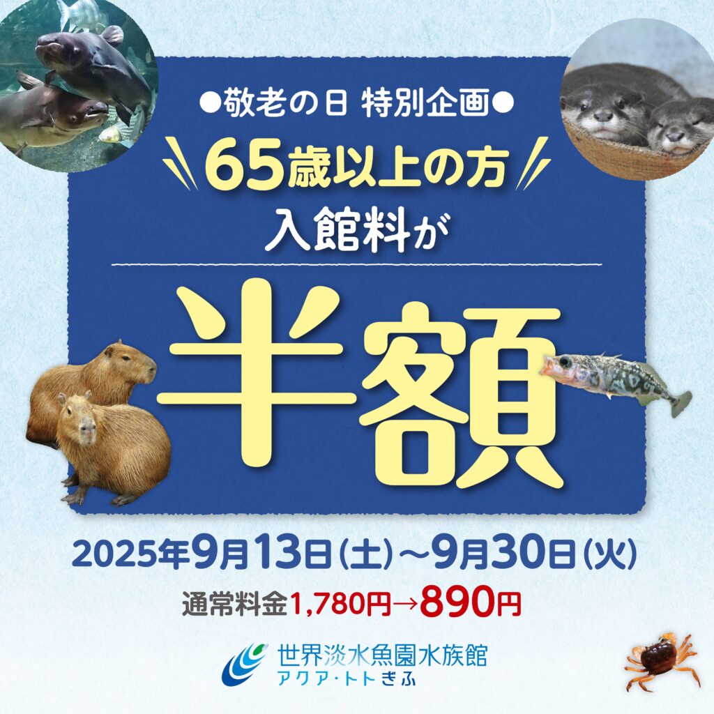敬老の日 特別企画　65歳以上の方 入館料が半額に！